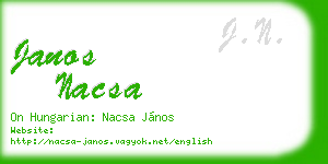 janos nacsa business card