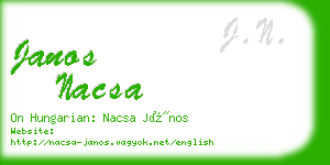 janos nacsa business card